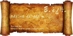 Bárd Ádám névjegykártya