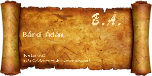 Bárd Ádám névjegykártya